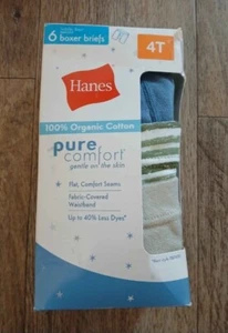Hanes Ultimate Boys Sz 4T Organic Cotton Pure Comfort Brief Underwear 6 Pk NWT - Picture 1 of 1