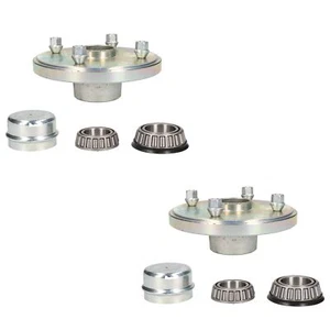 2 x Buje de rueda de remolque 5,5" (139,7 mm) rodamientos PCD pernos de rueda suspensión - Imagen 1 de 1