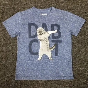 Camisa Dab Cat Niños Grandes Pequeña Azul Informal Novedad Escuela Divertida Camiseta 32" Pecho - Imagen 1 de 9