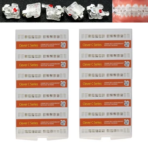 10 Dental Orthodontic Self-Ligating Brackets Clear Braces Ceramic Roth 022 345H - Picture 1 of 15