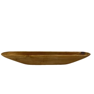 Browne & Co Handcrafted Olive Wood Olive Boat 15" Rustic Serving Dish France - Picture 1 of 10