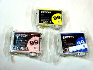 Epson 99 Printer Ink Cartridges - Sealed - Cyan T0993, Yellow T0994, Lt Magenta - Picture 1 of 1