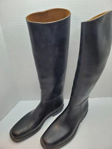 ROMIKA TALL BLACK RUBBER Boots CLOTH LINED Equestrian RIDING BOOTS Womens US 6 - Picture 1 of 14