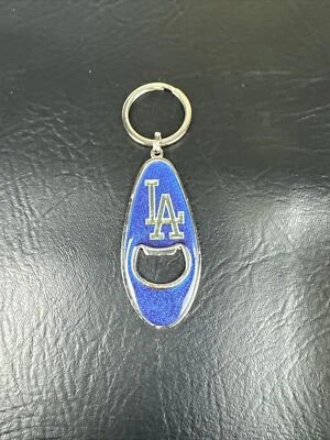 Vintage LA Dodgers Los Angeles Keychain Bottle Opener Metallic Blue Glossy Metal - Image 1 of 4