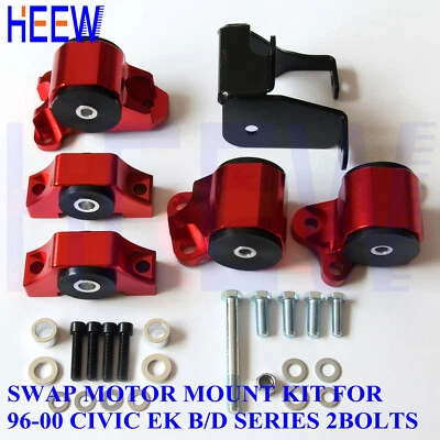 MOTOR MOUNT TORQUE ENGINE KIT BRACKET FOR HONDA CIVIC 96-00 D16 B16 B18 EK 2BOLT - Image 1 of 4