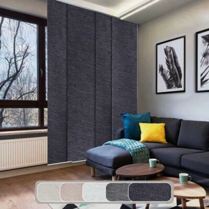 Pasadena Blockout Panel Glide Fabric Panel Trimmable Natural Woven Fabric 55x240 - Picture 1 of 30
