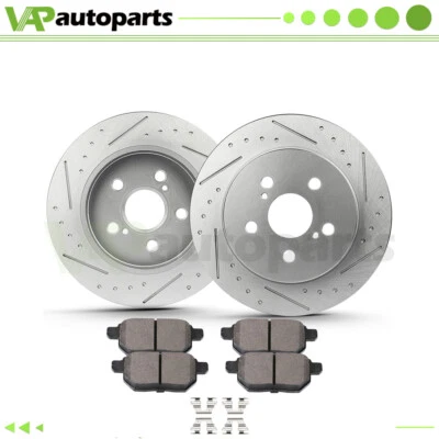 For 2016 Toyota for Corolla Rear Brake Rotors Disc & Ceramic Pads Premium 259mm Foto 1 de 4