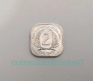 Moneda de 2 centavos 1995 de los Estados del Caribe Oriental, KM#11 sin circular / Forma-Cuadrada - Imagen 1 de 2