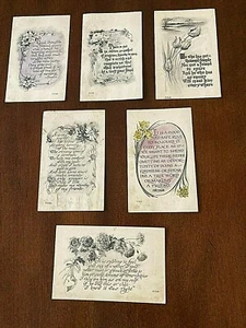 VINTAGE~LOT OF 6~VERSES~POEMS~FRIEND~POSTCARDS~~UNPOSTED~~Lot MISC #L - Picture 1 of 2