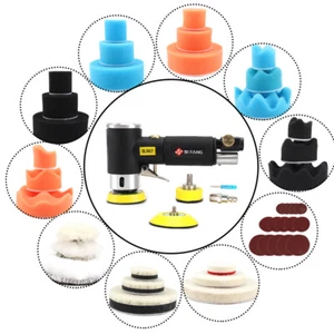 2'' 3'' Air Sander Dual Action Random Orbital Sander Car Polisher Buffer 48Pcs - Picture 1 of 8