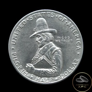 1920 Pilgrim Commemorative 90% Silver Scarce High Grade Blast White BU+++ - Picture 1 of 2
