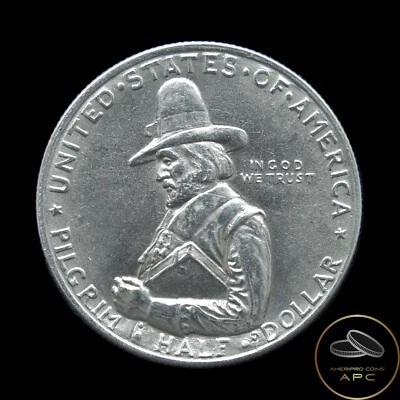 1920 Pilgrim Commemorative 90% Silver Scarce High Grade Blast White BU+++ - Image 1 of 2