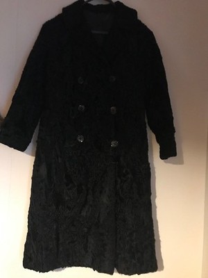 Manteau Fourrure Véritable Astrakan Et Vison - Taille M - Vintage De Qualité