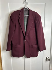 Vintage Neu Herren Kaschmir Blazer Sport Mantel Weinrot Gemustert 44 Brustumfang 3595 - Bild 1 von 11