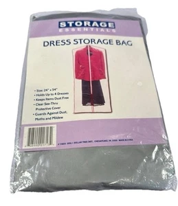 Storage Essentials Dress Storage Storage Bag Grey w/Red Zipper  24”x 54” - Picture 1 of 3