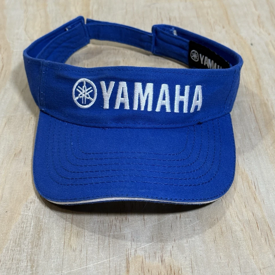Chapéu de viseira solar ajustável YAMAHA azul/branco - Imagem 1 de 4