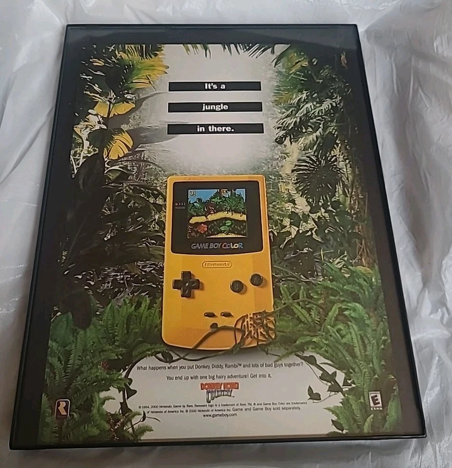 Donkey Kong Country Game Boy цветная печатная реклама в рамке 2000 8,5 X 11   - Изображение 1 из 1