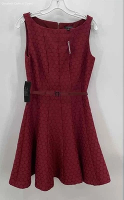 Nuevo con etiquetas Vestido para mujer The Limited con cinturón rojo a lunares - Talla 2 Foto 1 de 4