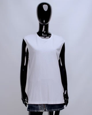 Womens GUCCI Vintage White Cotton Basic Tank Top Made in Italy Size XL - Image 1 of 4