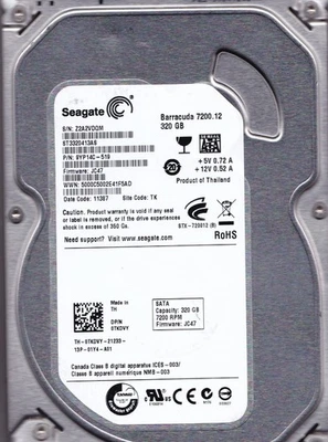 ST3320413AS pn: 9YP14C-519 s/n: Z2A  2011 fw: JC47 TK 320GB SATA 3.5"  Seagate - Image 1 of 4