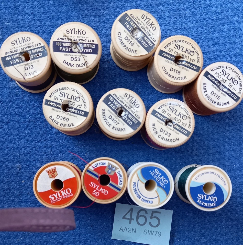 8 Collectable Sylko Sewing Thread and 4 Other Sylko Reels - Image 1 of 1