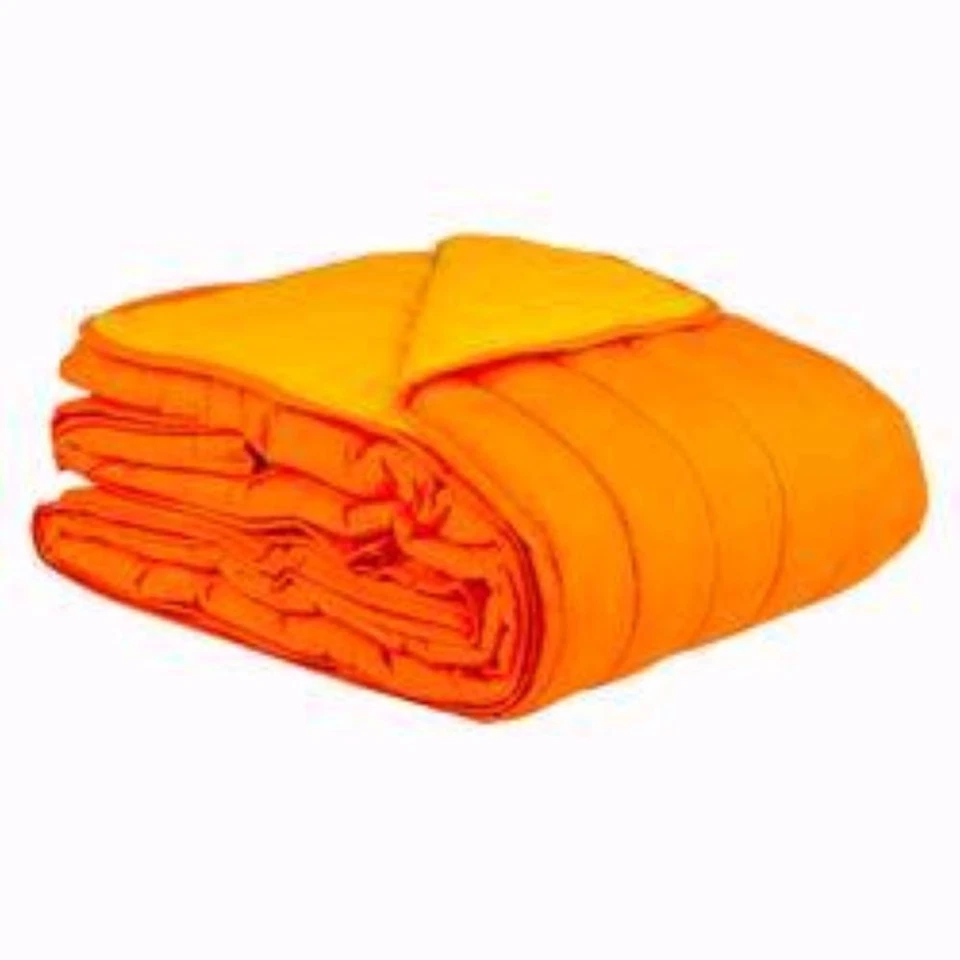 56594 PLAID 155 X 135CM  IN MICROFIBRA DOUBLE FACE - ARANCIONE E GIALLO - Immagine 1 di 1