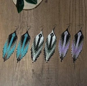 Boho-schicke lange Quaste Ohrringe mit Perlen (4 Farben zur Auswahl) - Bild 1 von 9