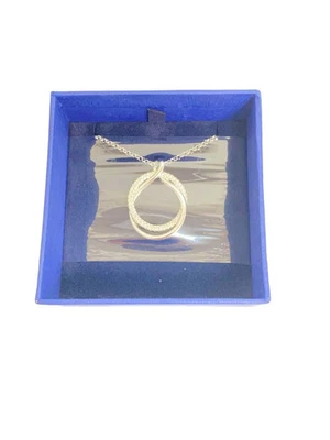 Collana Swarovski argento motivo tondo pavè donna - Immagine 1 di 4