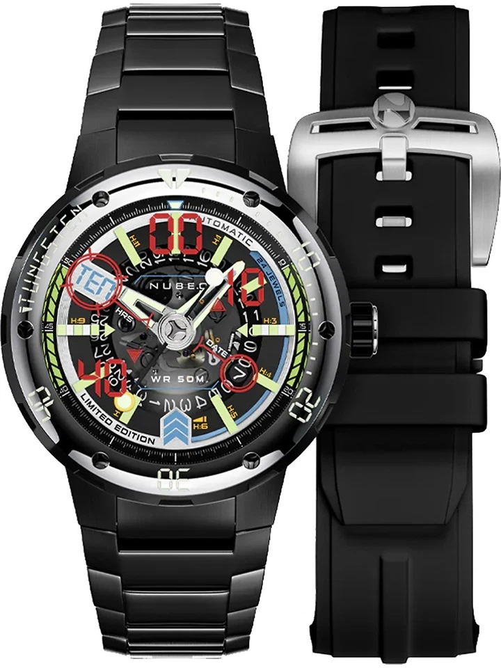Nubeo NB-6090-22 Mens Watch Mariner 9 Automatic Limited Edition 50mm 5ATM