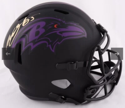 Casco alternativo Eclipse tamaño completo velocidad Baltimore Ravens firmado por Willis McGahee Foto 1 de 3