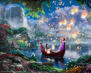 Thomas Kinkade Disney TANGLED Lithograph 14"x 11" Licensed with COA - Picture 1 of 8