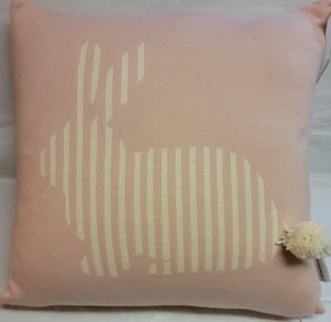 Cupcakes & Cashmere Home Pink Easter Bunny Toss Pillow 14x14 Decoration - Picture 1 of 12