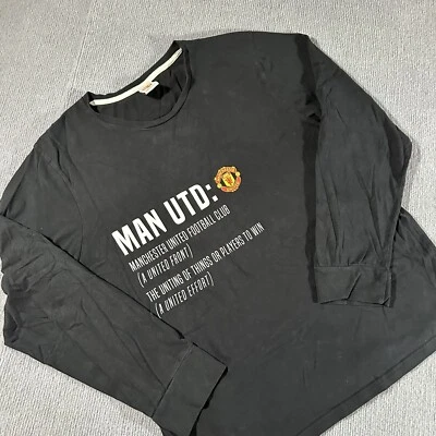 Manchester United Man Soccer Futbol Crewneck Black Sweatshirt Mens Size Large - Image 1 of 4