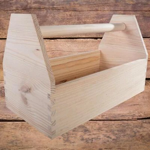 Einfache Holz Gemüsebox massiv vielseitig Garten Trug Kiste Korbhalter - Bild 1 von 11