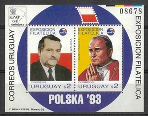 Uruguay 1993 Polska '93 Stamp Show Mini sheet Scott 1445 Mint Unhinged 31-6 - Picture 1 of 1