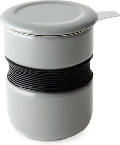 FORLIFE Curve Asian Style Tea Cup with Infuser and Lid 12 ounces, Gray - Picture 1 of 1