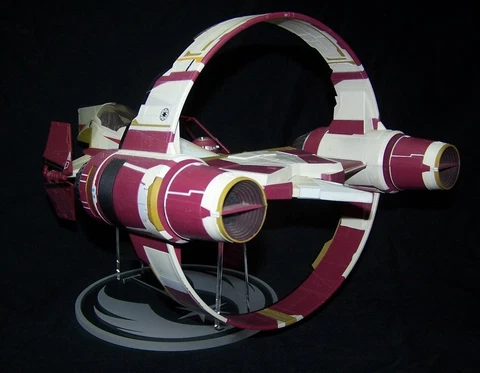 acrylic display stand for Hasbro Jedi Starfighter with hyperspace ring star wars Cover