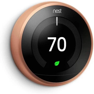Google Nest Learning Thermostat (3rd Gen.) Programmable Copper New Open Box - Image 1 of 4