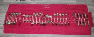 Rose & Leaf Pattern by National Silver Co. A1 Silverplate Set Of 50 Silverware - Picture 1 of 12