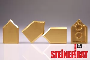 LEGO® 4x 35341 (-NEU-) Fliese 2x3 / Kachel Schild fünfeck gold metallic 6294551 - Bild 1 von 1