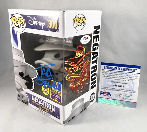 Tad Stones Signed Funko Pop DarkWing Duck Negatron with Sketch PSA/DNA COA Cover