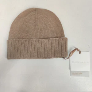 Bianco & Blu Beige Kaschmir Beanie Mischung Wollmütze Neu Beige Strick Winter - Bild 1 von 7