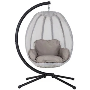 Egg Chair with Comfy Cushions Indoor Outdoor Hanging Chair Sturdy Heavy Duty - Picture 1 of 8