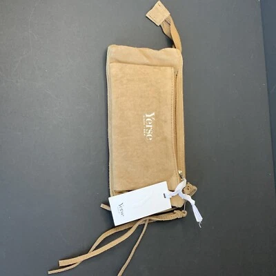 Cartera sin asas Yerse de gamuza y lona con cremallera superior nueva con etiquetas defectuosa Foto 1 de 4