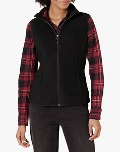 Amazon Essentials Womens Classic-Fit Sleeveless Polar Soft Fleece Vest Gilet BLK - Picture 1 of 7