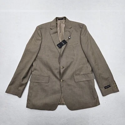 Ralph Lauren Mens 42L Classic-Fit Sport Coat Brown w/ Blue Lines Blazer Check - Image 1 of 4