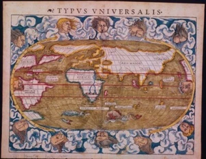 WORLD MAP POSTER 1542 Rare Hot Vintage - Picture 1 of 1