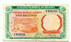NIGERIA 1968 PICK 10 B 5 SHILLINGS F/VF NR 9.95
