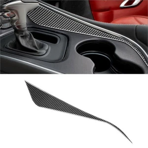 Carbon Fiber Interior Gear Shift Side Cover Trim For Dodge Challenger 2015-2020 - Picture 1 of 7