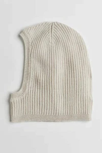 NEU H&M Neugeborenes Baby Wolle Rippstrick Sturmhaube 0-2M Mauve Beige Mütze Kapuze Schal - Bild 1 von 3